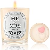 Mr & Mrs Candle Gifts - Wedding Gifts for Couples 2026, Bridal Shower Gift for Bride, Unique Newlywed & Engagement Gift Lavender Soy Wax Candle Beige