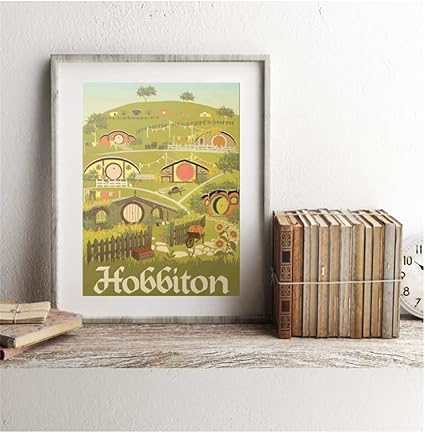 Wstdsm Fantasy Travel Poster The Hobbit Wall Art Print Hobbiton The Shire Canvas Painting Poster Book Art Decor 60x80cm No Frame Amazon Co Uk Kitchen Home