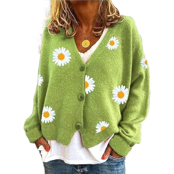 CHICWISH Women's Orange Cuteness Flowers Cropped Length Long
