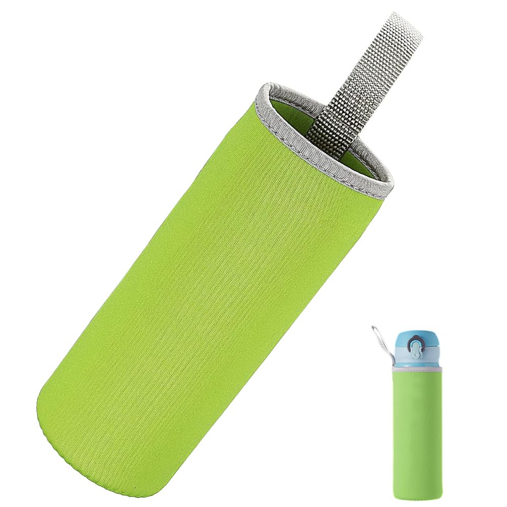 WsKingWA Neoprene Water Bottle Sleeve - Outdoor Hiking Travel Carrier (550ml, Grass Green)