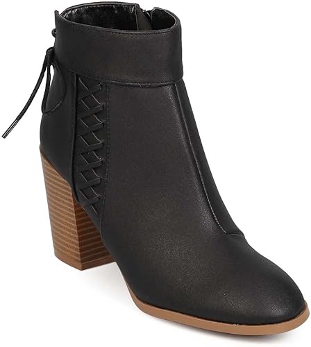 black leatherette ankle boot