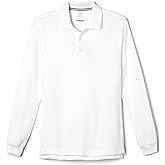 French Toast Mens Long Sleeve Cotton Blend Pique Polo Shirt
