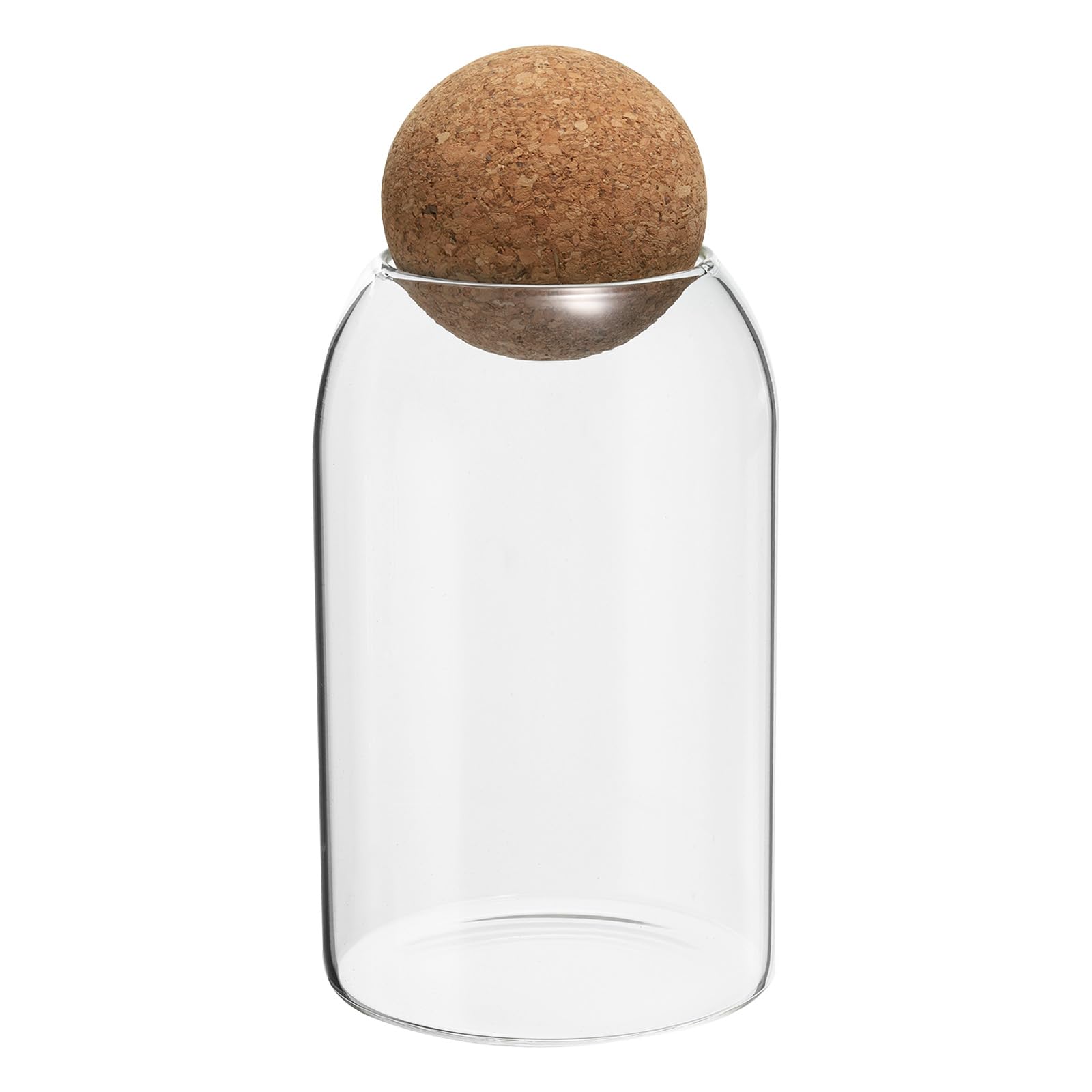 PATIKIL 500ml/17oz Glass Storage Container with Ball Cork, Kitchen Glass Jar Candy Jars Decorative Glass Canister for Nuts Sugar Coffee Beans (10x9cm)