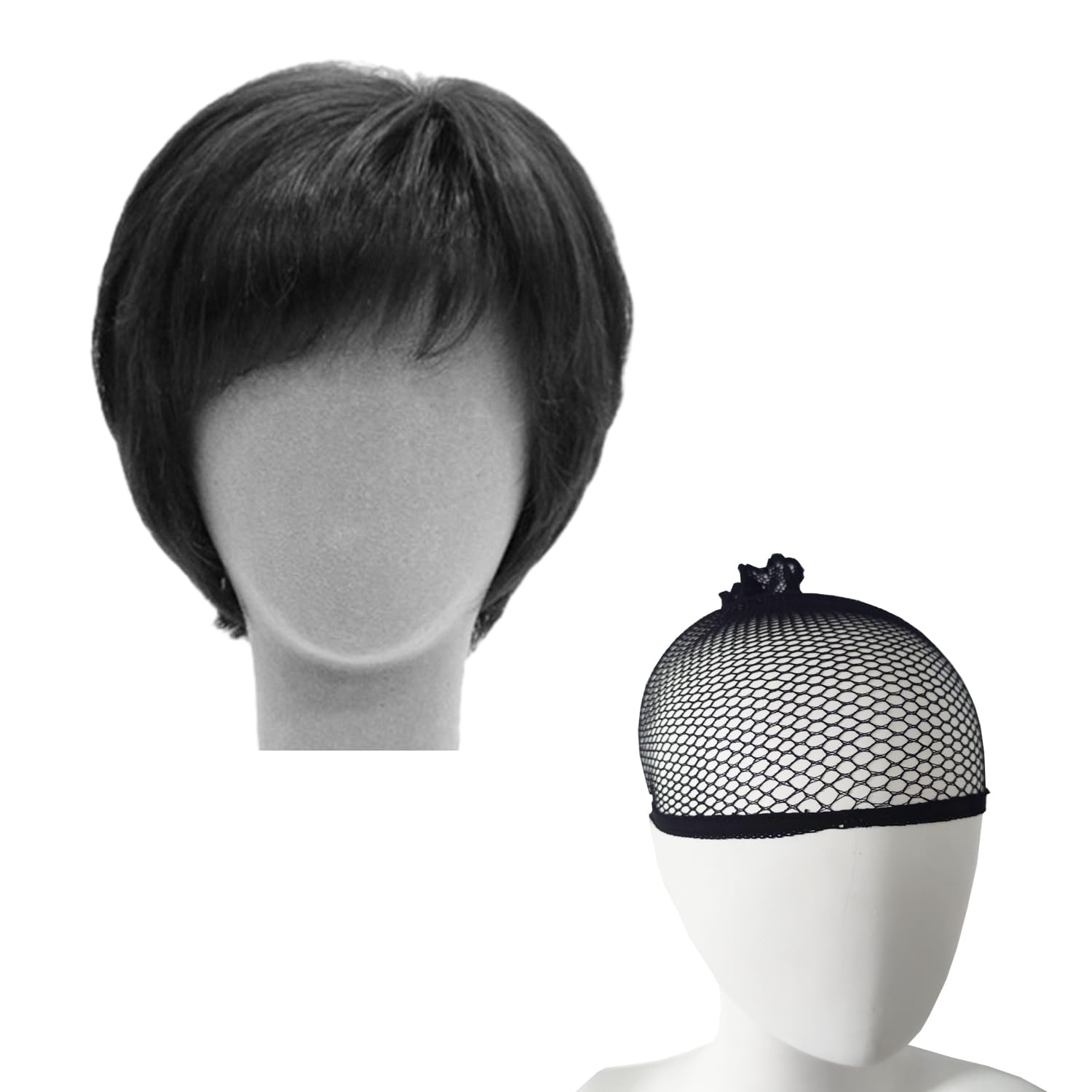 1 Piece Women's Short Pixie Wig With 1 Hair Net, African Short Hair Wig, Suitable For Men And Women (Black)