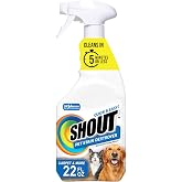 SHOUT Pet Stain Remover &amp; Odor Fighter, Cleans Dog &amp; Cat Urine, Vomit, 22oz
