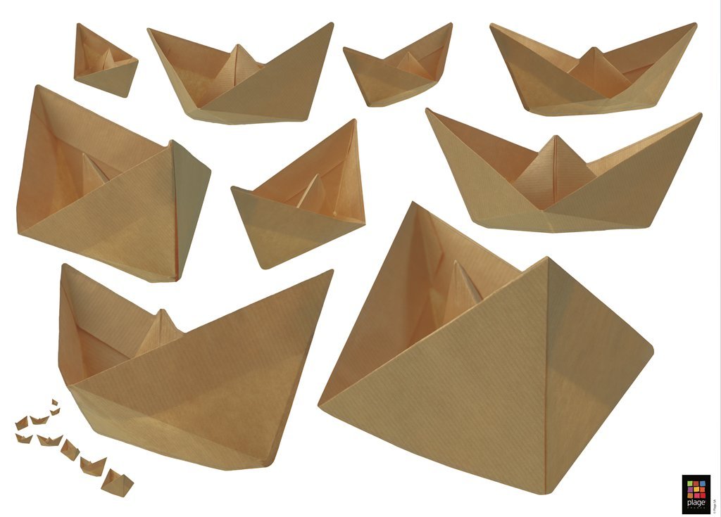 PLAGE 152802 Decorative Vinyl Wall Sticker Paper Boats 68 x 0.1 x 18 cm beige