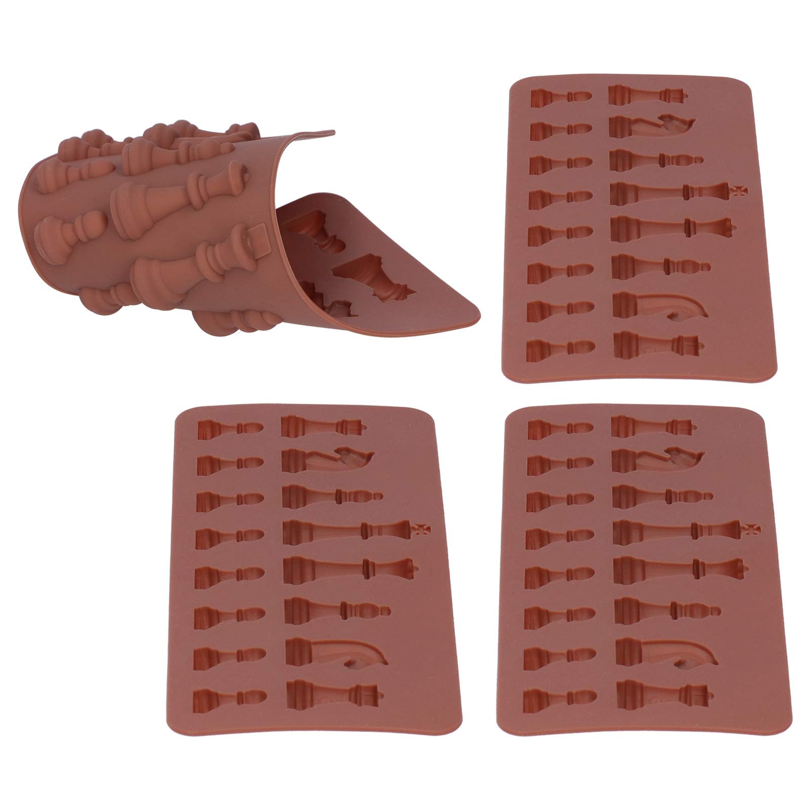 4Pcs Silicone Chocolate Mould Chess Shape Fondant Mould Ice Cube Mold for DIY Candy Cake Candle Decoration Baking Supplies