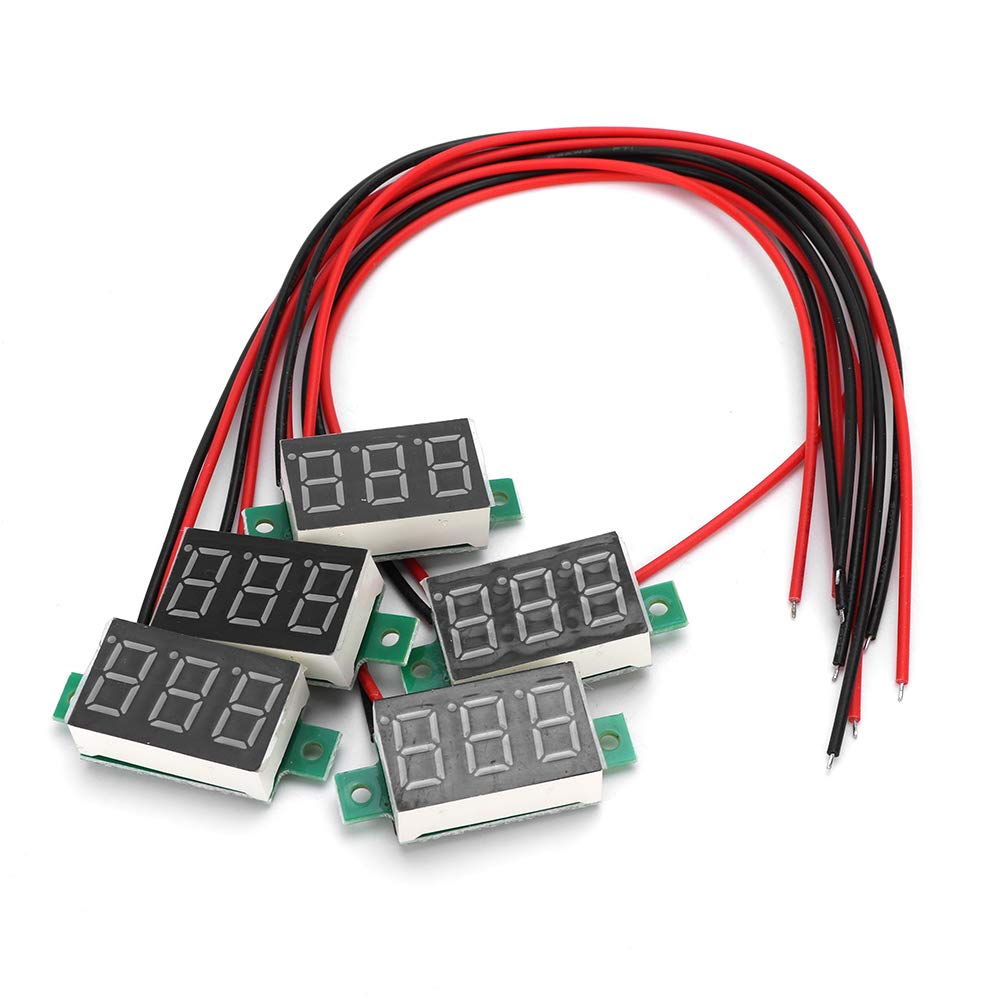 5Pcs 0.36 Inch Mini Digital DC Voltmeter Ammeter LED Panel Gauge for Multimeter Amp Meter