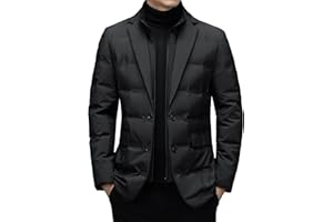 JEsilunmaMY Men's Suit Collar Insulated Puffer Jacket Winter Thermal Business Blazer Down Coats Windproof Padded Puffy Coat