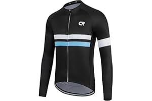 Coconut Ropamo CR Long Sleeve Cycling Jersey Mens, 3+1 Zipper Pockets Bicycle Tops Quick Dry Breathable Biking Shirt