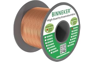 BINNEKER 30 AWG Magnet Wire - Enameled Copper Wire - Enameled Magnet Winding Wire - 1.0 lb - 0.0098" Diameter 1 Spool Coil Natural Temperature Rating 155℃ Widely Used for Transformers Inductors