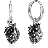 Plikin Anatomical Heart Earrings Stainless Steel Human Heart Earrings Gothic Drop Earrings Women
