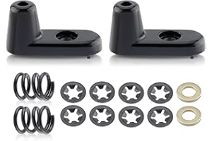 CARBBIA 2Pcs Bracket Sun Visor Repair Kit Compatible with Jeep Wrangler 2003 2004 2005 2006 Aluminum Black Sun Visor Bracket 