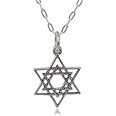 EnCharmed Sterling Silver Woven Star of David Charm Necklace, 18"