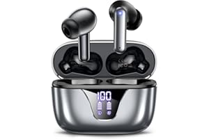 ZIUTY Wireless Earbuds Bluetooth Headphones, 50H Playtime Ear Buds with Mic, LED Digital Display Charging Case, IPX7 Waterproof, Deep Bass Stereo, in-Ear Earphone for iPhone Andriod Phone