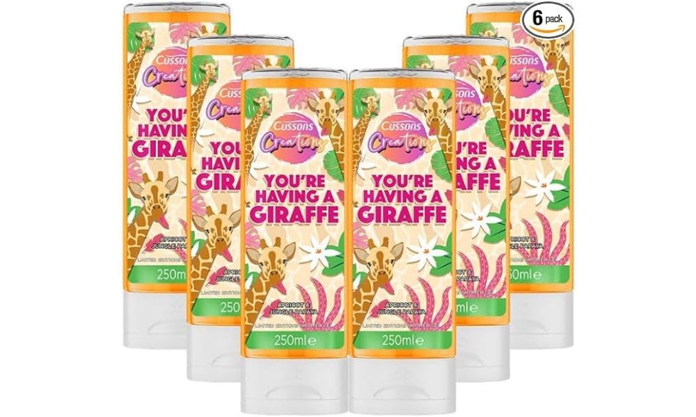 Cussons Creations Shower Gel, You're Having A Giraffe Body Wash 250 ml, Multipack of 6 x 250ml