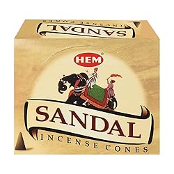 Sandal Incense Cones and Cone Incense Burner Bundle