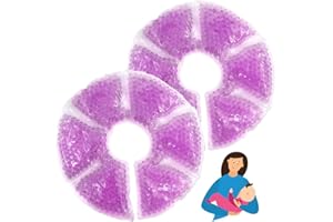 HI FINE CARE Breast Therapy Ice Packs, Hot and Cold Breast Pads, Breastfeeding Essentials Large Gel Bead Packs for Moms, 2 Pack