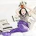 Berinfly Girls Crochet Mermaid Tail Blanket Knitting Handcraft for Kids, All Seasons Sleeping Bag Blanket(55.1'' x 27.6'')(Purple)