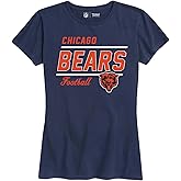 Team Fan Apparel NFL Gameday Women's Relaxed Fit T-Shirt - Rib Neck Contour - Tagless Short Sleeve Tee - Stay Cool & Stylish (Chicago Bears - Navy, X-Large)