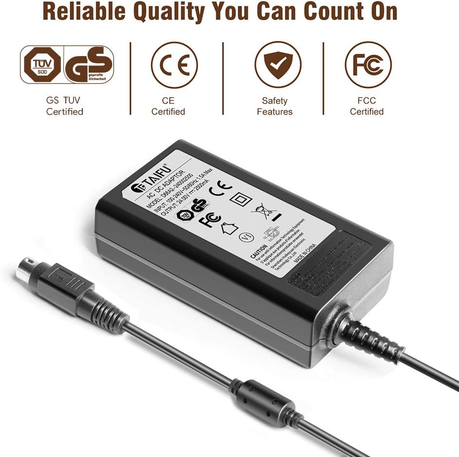 TAIFU 24V 2.5A AC Adapter Comaptible With C825343 TM-T20II Direct Thermal Printer C31CD52062 C31CB10021 TM-T88V TM-T88II TM-88III PS-180 TM-U220B Thermal Receipt Printer 3-Pin Power Supply Cord - Image 3