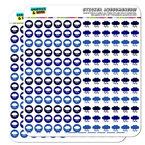 Rain Cloud Dots Planner Calendar Scrapbooking Crafting Stickers - Blue - Opaque