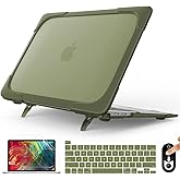 Mektron for MacBook Pro 16 Inch Case 2019 2020 Model A2141 Touch Bar & Touch ID, Heavy Duty Shockproof Hard Shell Cover with Stand, Avocado Green