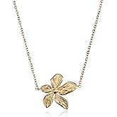 Aliyoham Gold Flower Necklace for Women, 14K Gold Plated Dainty Jewelry for Women