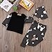 Newborn Baby Girl Boy Clothes Deer Tops T-shirt+Pants Leggings 3pcs Outfits Set, Black&Gray, 18-24 Months (Tag Size = 100)