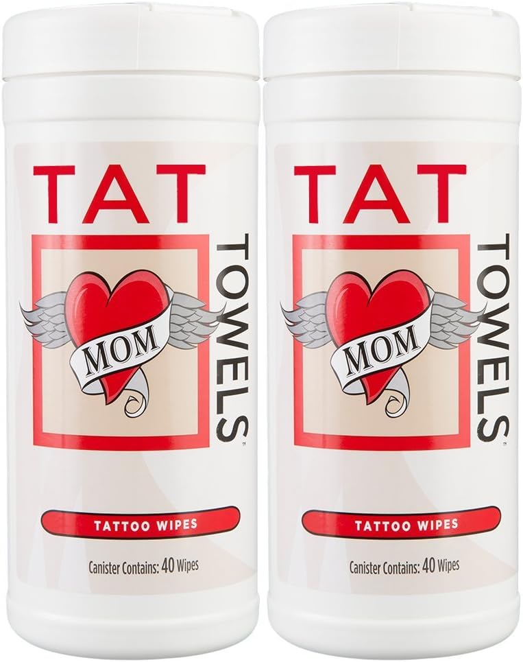 Tat Towels - Body Wipe Company -- Tattoo Aftercare - Moisturizing tattoo wipe for an enhanced color and renewed look -- 40-80 Count
