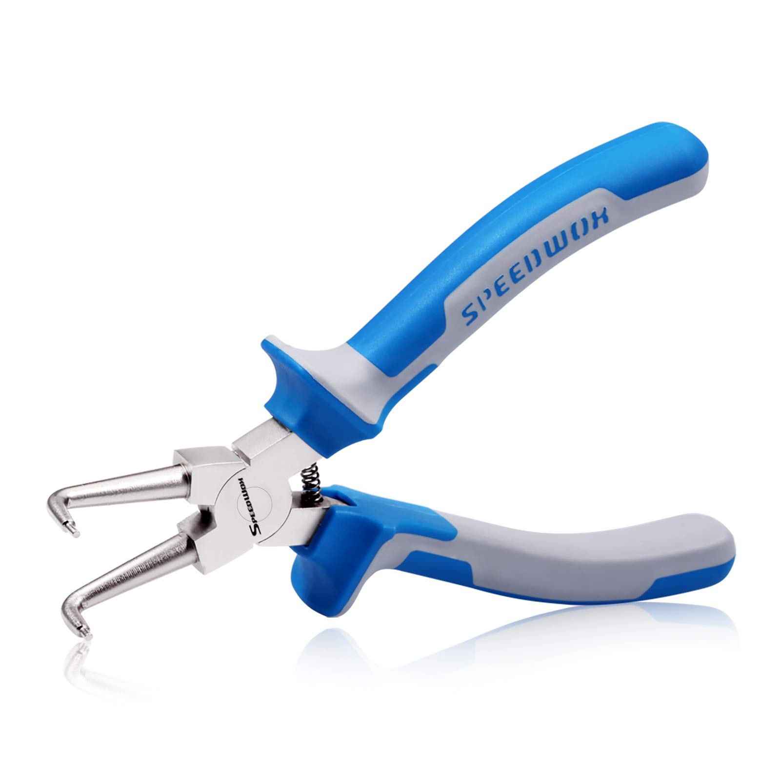 SPEEDWOX Circlip Pliers Internal Snap Ring Pliers with Straight Jaw 7 Inch Retaining Ring Plier Precision C Clip Pliers Fixed Tip Comfort TPR Handles