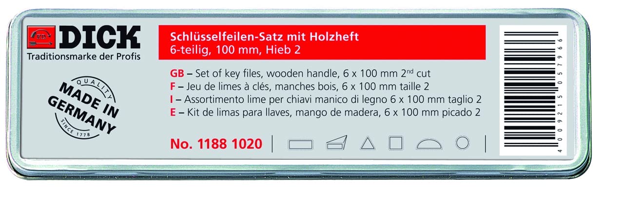 6 Piece Key File Set with Wooden Handles