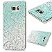 Mavis's Diary Note 5 Case, Galaxy Note 5 Case 3D Handmade Bling Crystal Shiny Rhinestone Diamonds Special Hollow Floral Gradient Pattern Hard PC Cover Clear Case for Samsung Galaxy Note 5