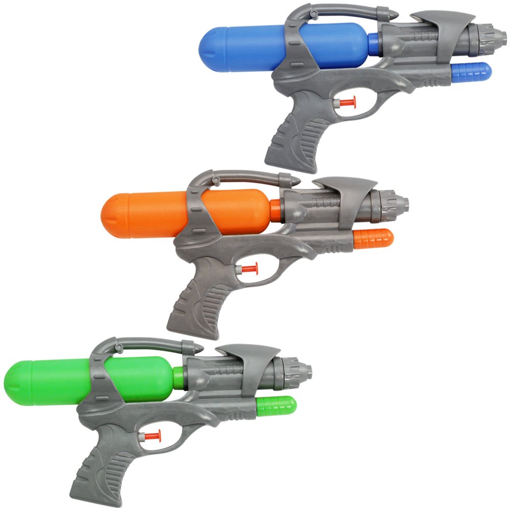 comfour® 3x plastic water pistol in, 25.5 cm, 120 ml [color varies