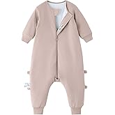 Unisex Toddler Sleep Sack with Feet 1.0 Tog Split Legs Sleep Sack 3T-4T, Sleep Bag Walker, Gifts for Boys & Girls, Dusty pink