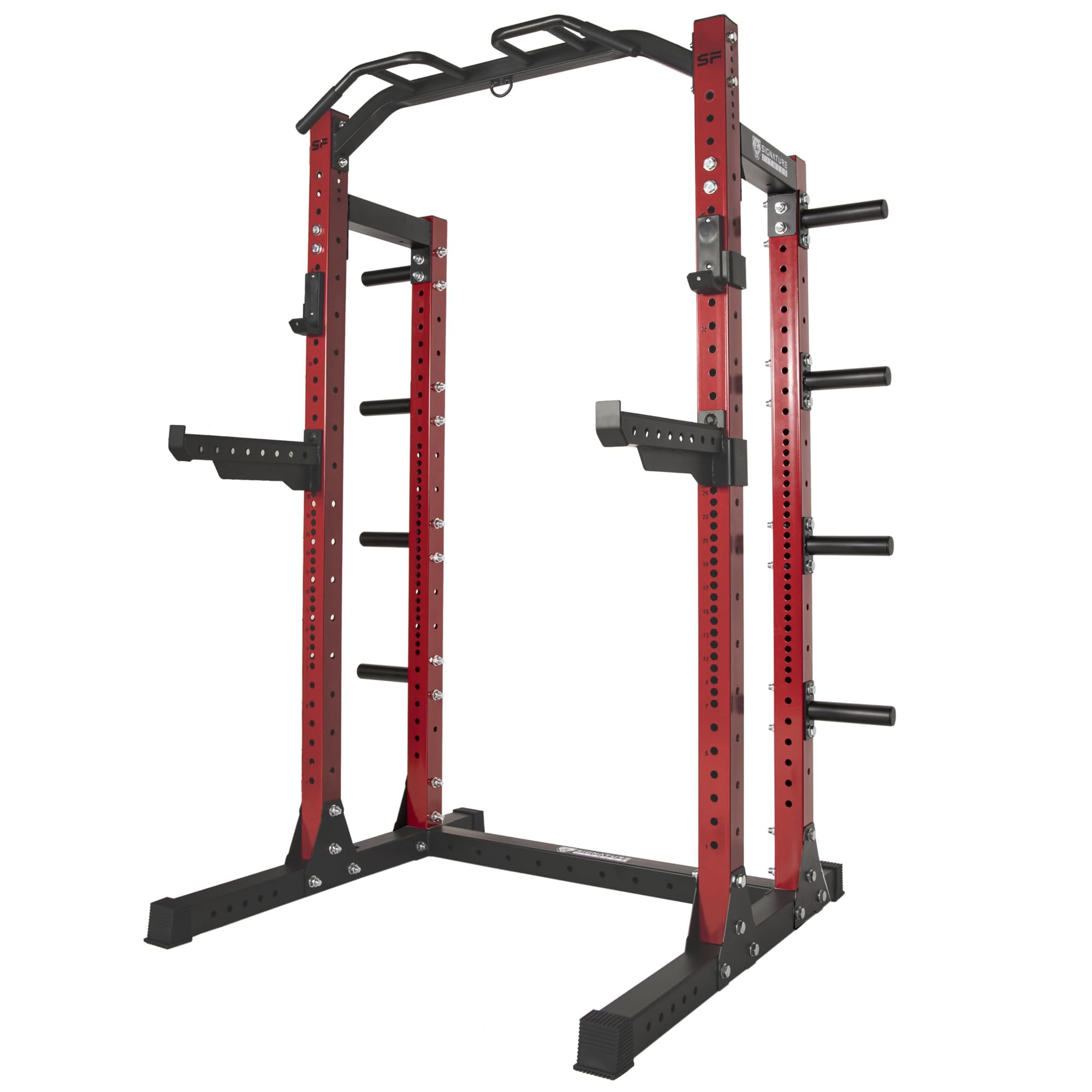 Photo 1 of Fitvids Power Rack Squat Stand, 1000 Pound Capacity 3” x 3” for Home & Garage Gym, with J-Hooks, Safety Spotter Arms and Conversion Kits