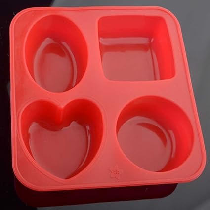 Bulfyss Silicone Circle, Square, Oval and Heart Shape Soap Making Mould, Multicolor