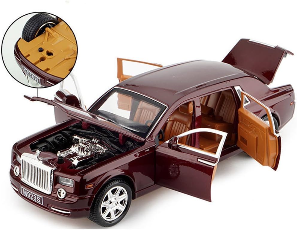 1:24 Rolls-Royce Phantom Metal Diecast Model Car Toys Sound&Light New in Box Red