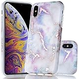 BAISRKE Shiny Rose Gold Marble Design Clear Bumper