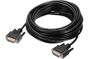 MECCANIXITY DB15 Serial Cable, 28AWG Aluminium Foil Shielded DB15 Male to Male Straight Through Serial Cable for Data Communi