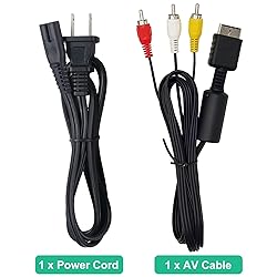 Power Cord and AV Cable for PS1 PS2 PS3, PS2 PS3 AV
