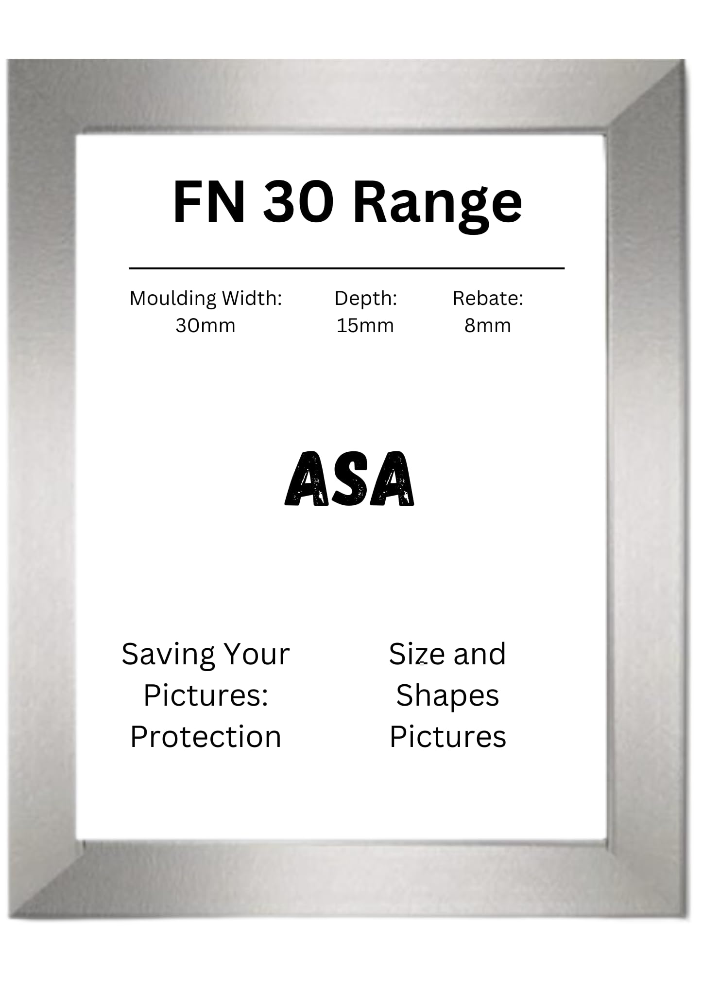 ASA Picture Frame A2 A3 A4 A5 Size Home Decoration Photo Frames – Wall Mountable Table Top -Certificate Document Frames White Black Silver Oak (A3 Silver)