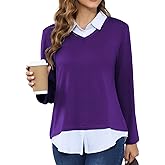 MISS FORTUNE Collared Sweater Women Ladies Womens Long Sleeve Sweaters Tops 2026 Fashion (Purple Small)