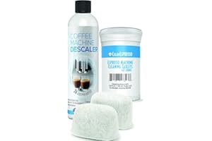 CleanEspresso - Designed For Breville Cleaning Kit - 40 Breville Compatible Cleaning Tablets + 2 Espresso Machine Water Filters + 2-Use Descaler - Espresso Machine Accessories