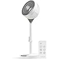 IRIS USA WOOZOO Air Circulator Fan with Remote, 360° Oscillation, 12 Speeds, Low Noise DC Motor, 8h Timer, Touch Panel, Height Adjustable, White/Gray