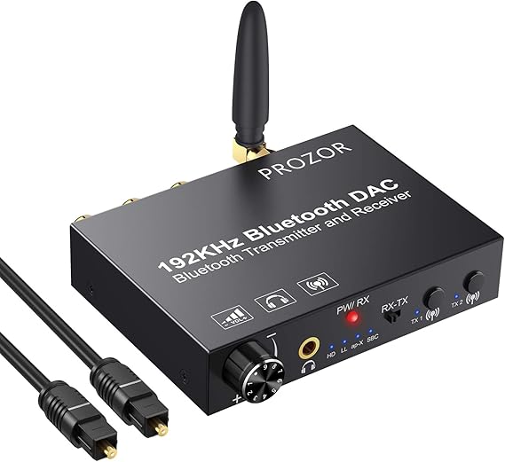 PROZOR 192kHz DAC with Bluetooth 5.0 Transmitter Receiver Support aptX
