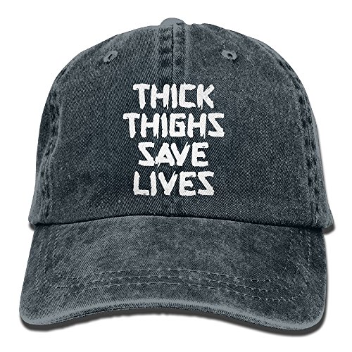 MANMESH HATT Thick Thighs Save Lives Unisex Adult Adjustable Denim Dad Cap