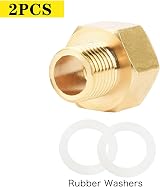 oumuik Brass Reducer 1/4" to 3/8" External Male Female Extension Fittings 2pk view 2