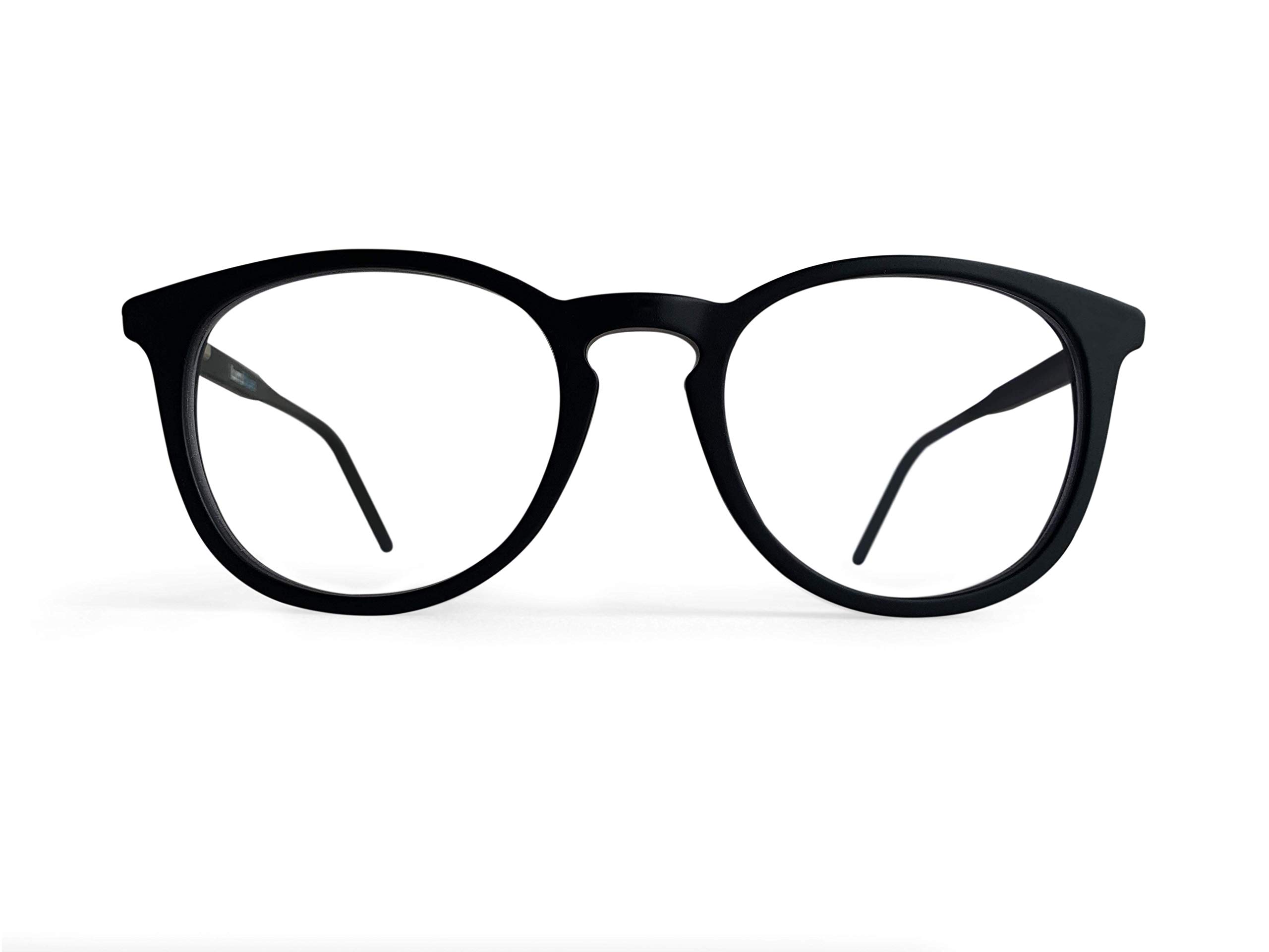 Lumiblues Reading Glasses, Blue Light Blocking Lens with UV Protection, Lightweight, Recyclable, Anti Glare, Anti Eye Strain Headache Computer Glasses for Men & Women (Elon - Matt Black, 1.50)