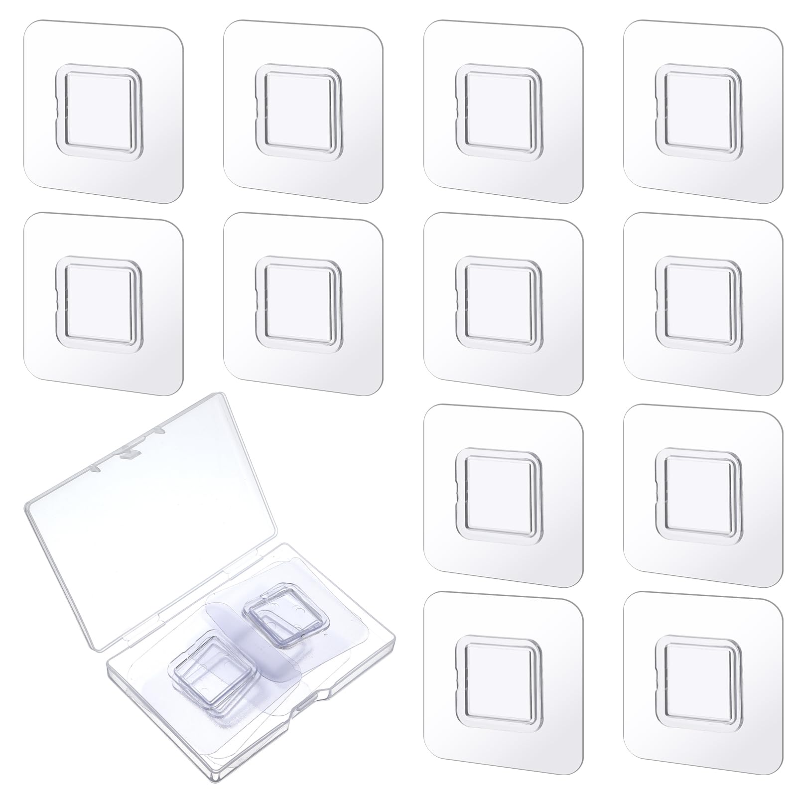 Photo 1 of 12 PCS Shower Phone Holder, Shower Adhesive Replacement, Self-adhesive Sticker Replacement, Wall Mounted Replacements Sticky pads, Waterproof Replacements Adhesive Strip for Dispenser Wall Mounted
